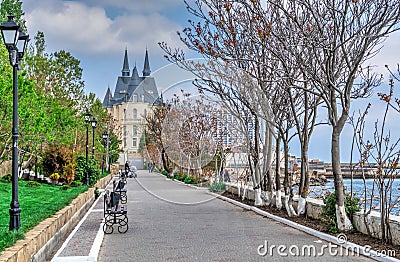 Modern castle on the beach of Odessa, Ukraine Editorial Stock Photo